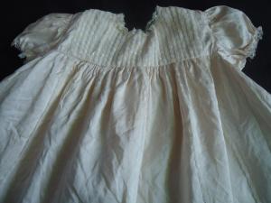 Christening gown made from wedding dress material