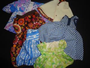 Examples of home-made dolls clothes